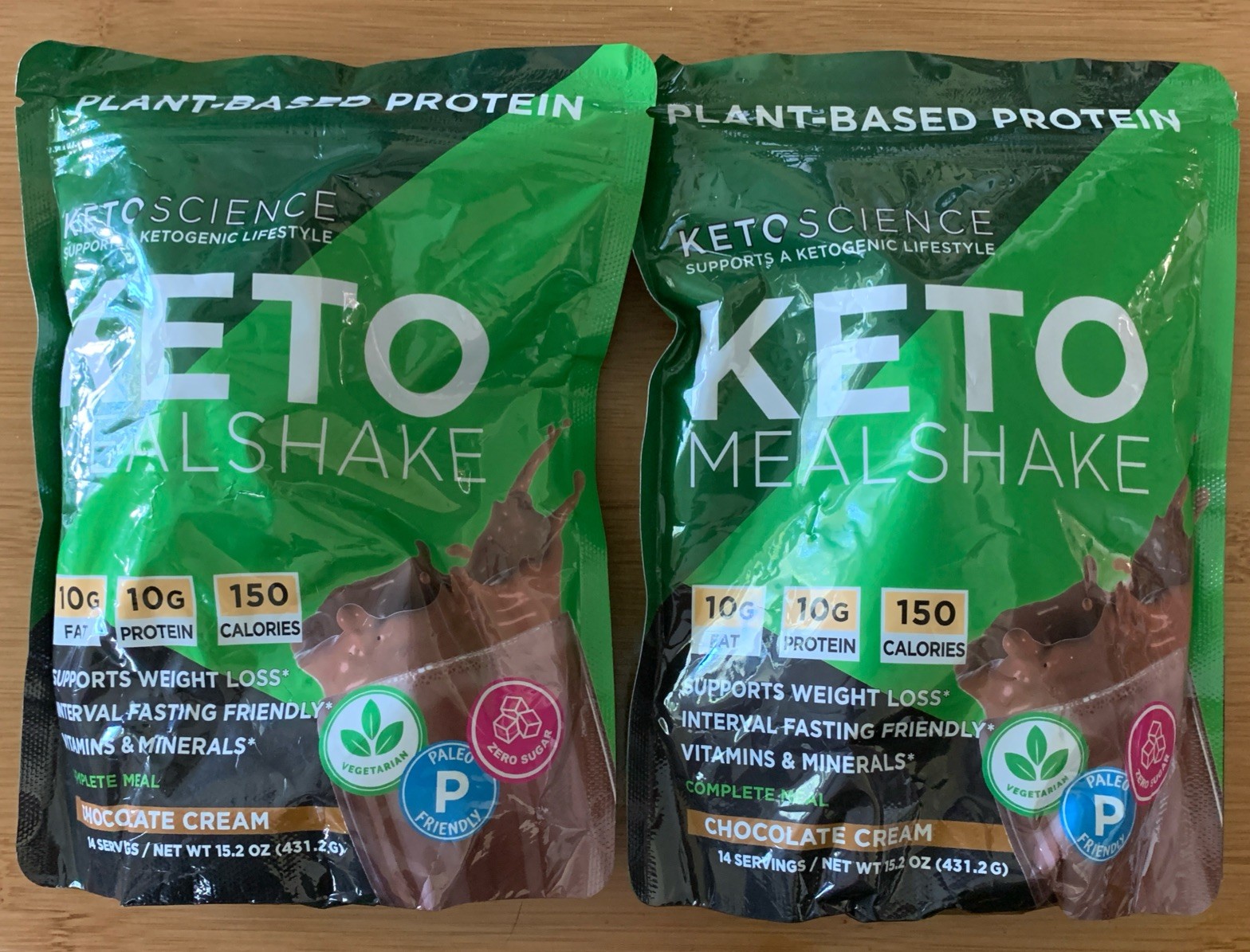 2X Keto Mealshake, Chocolate Cream, 15.2 oz (431.2 grams.) each.