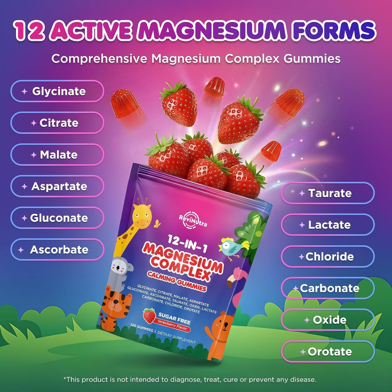 Magnesium Complex 12 in 1 Magnesium Gummies ~ 700mg ~ Glycinate, Citrate & More