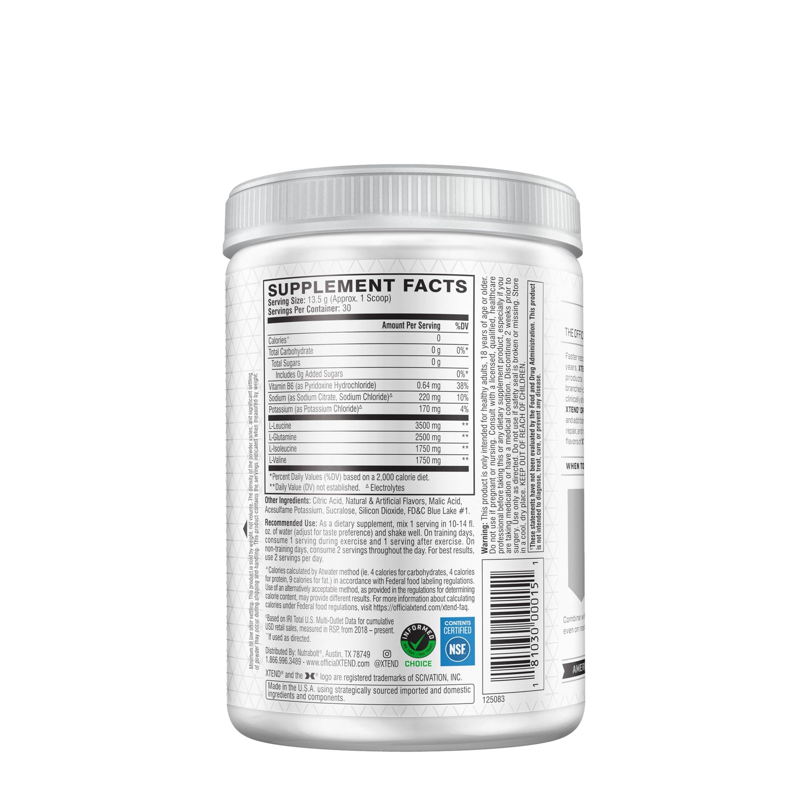 Xtend Original BCAA Powder Blue 13.2 Ounce (Pack of 1), Raspberry