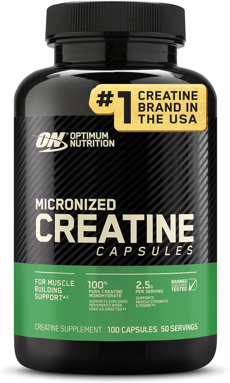Optimum Nutrition Creatine, Micronized Creatine Monohydrate Capsules, Supports S