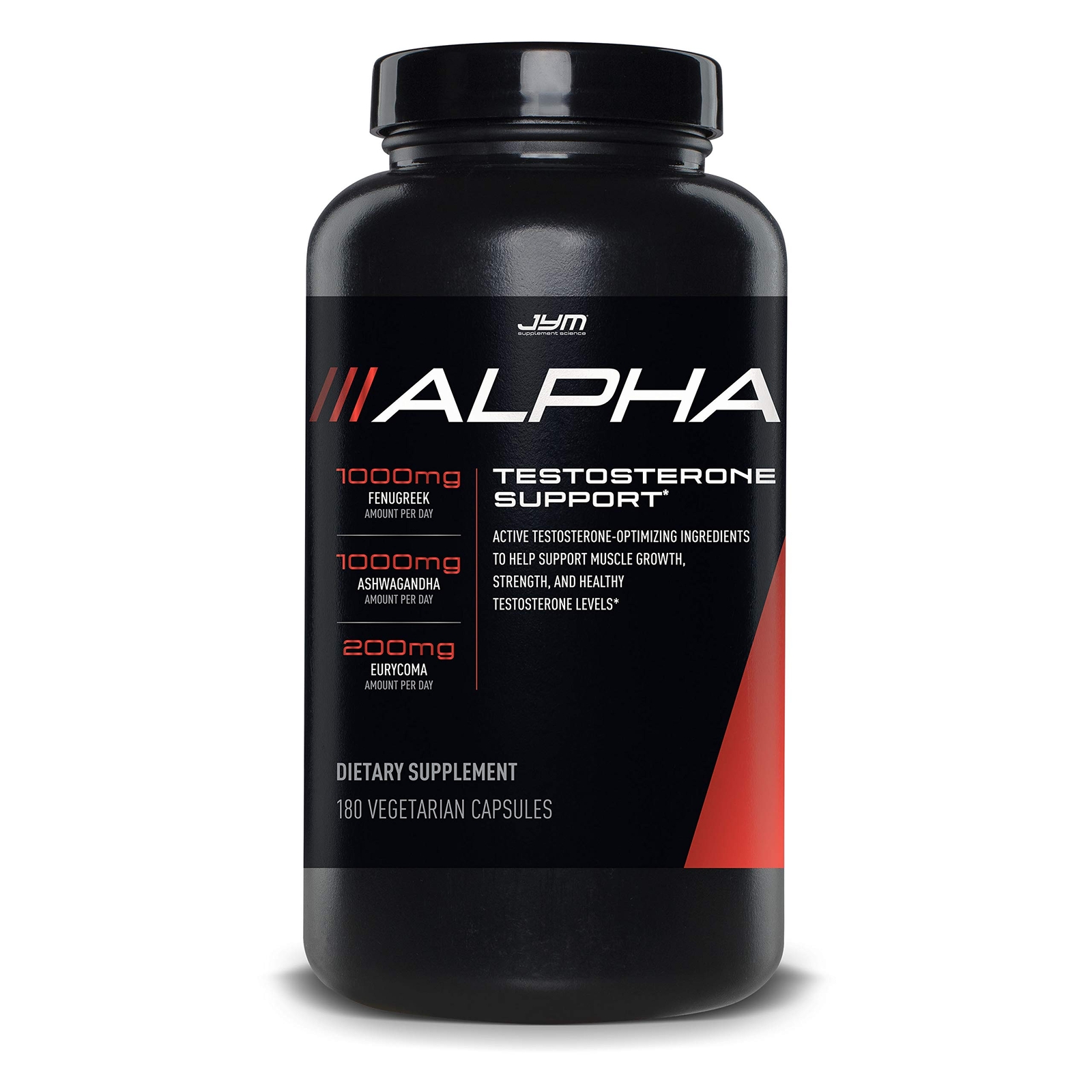 Alpha JYM Testosterone Booster 180 Count Energy Focus Muscle Growth Optimizer
