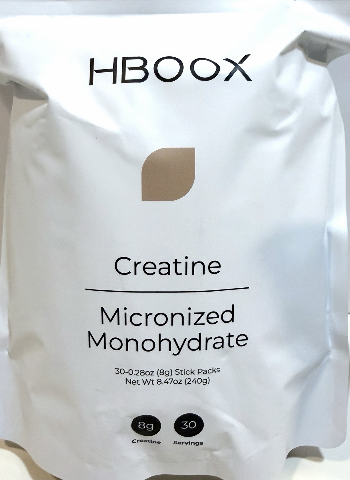 3 Pack HBOOX Creatine Monohydrate 30 Stick Packs 8g Exp 10/2027 90 Total Sticks.