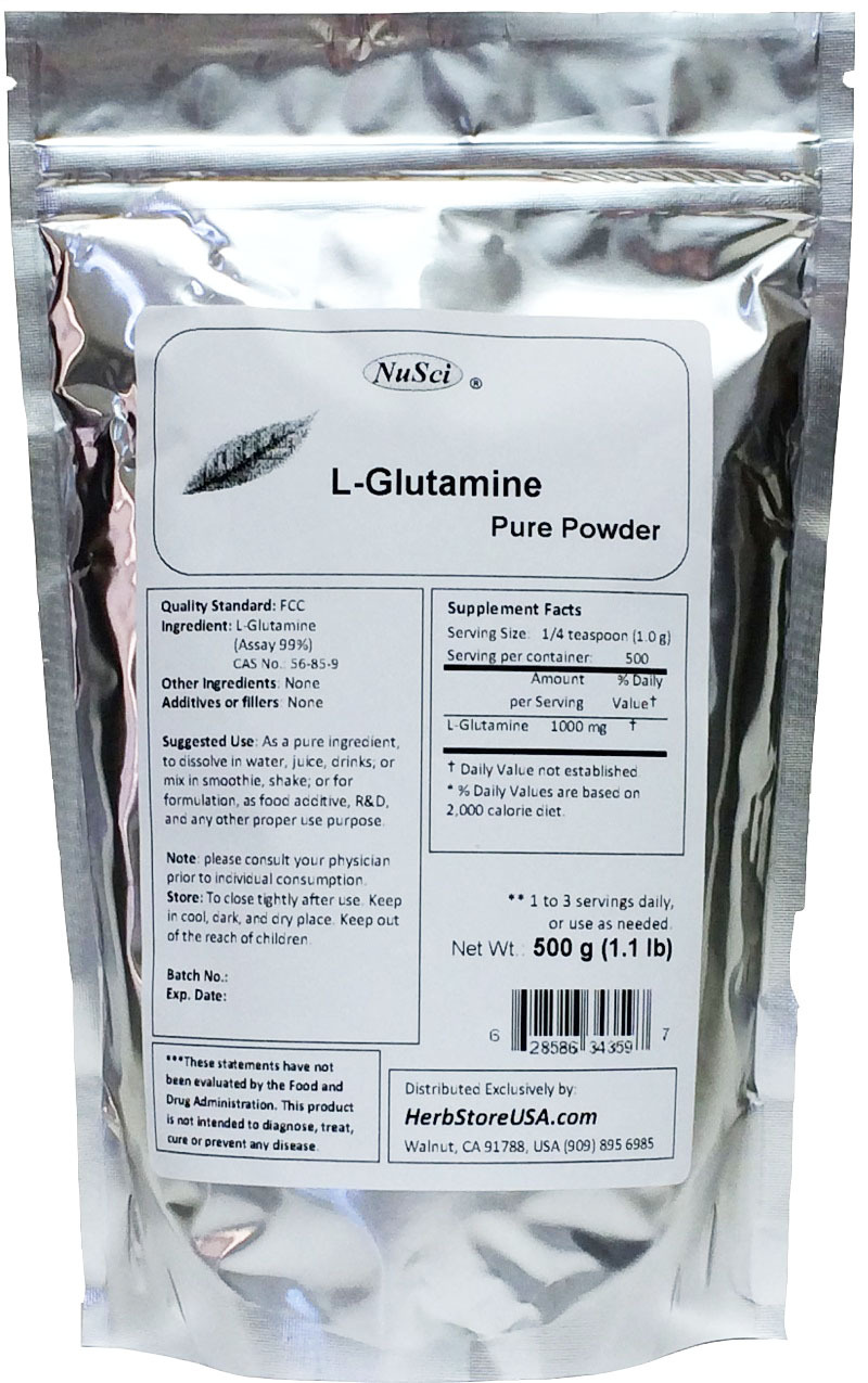 NuSci 3.3lb (1.5Kg L-Glutamine Powder FREE Form Pure Amino acid muscle mass