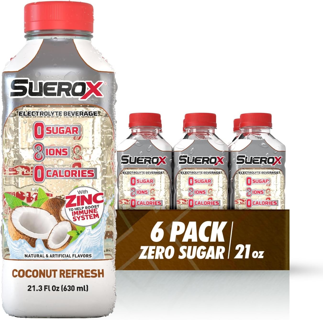 SueroX Sugar Free Sports Drink for Hydration and Recovery, Electrolyte 6 PACK