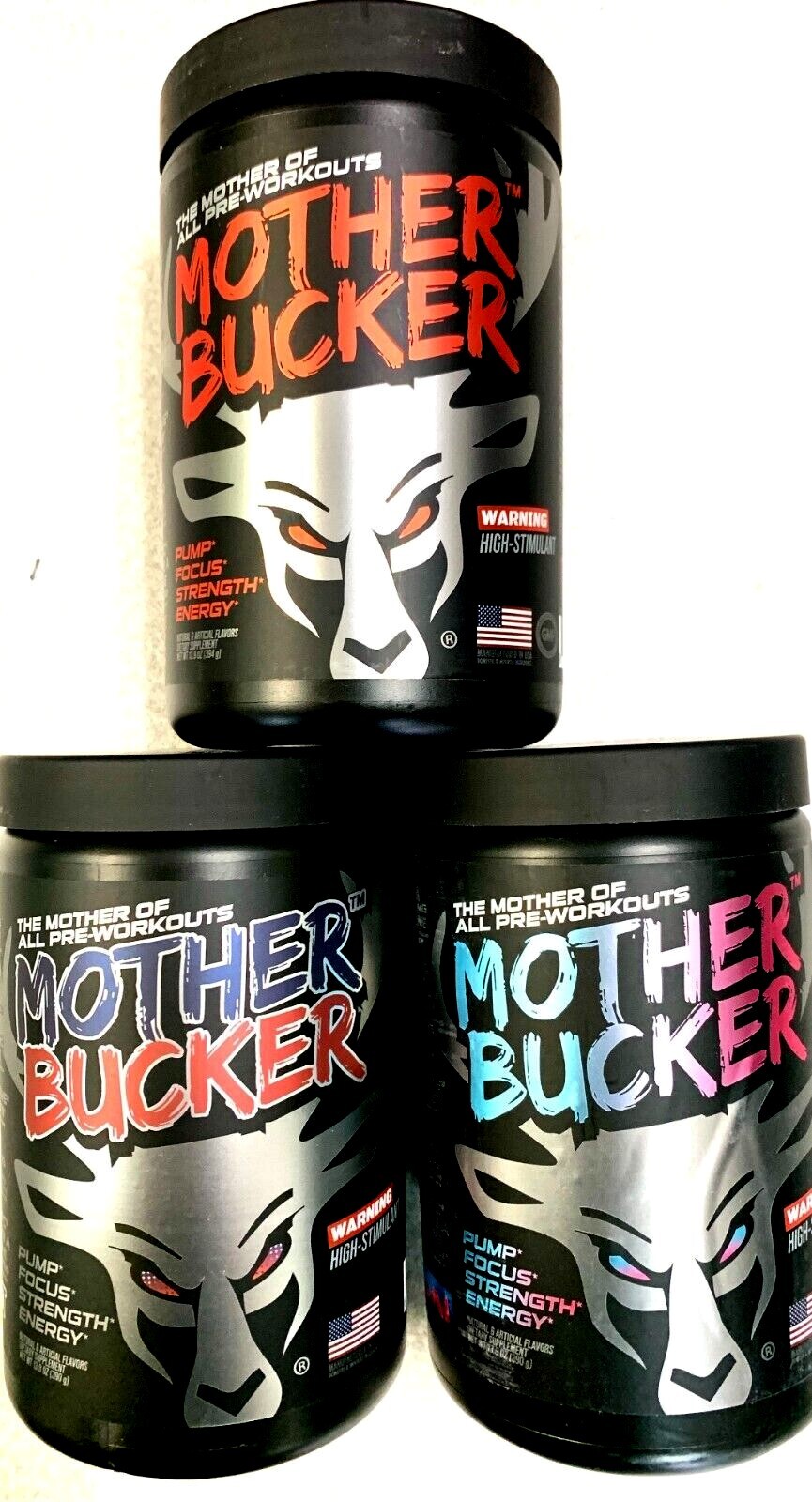 BUCKED UP MOTHER BUCKER PRE-WORKOUT Pump Focus Strength Pick Flavor Free Shipin