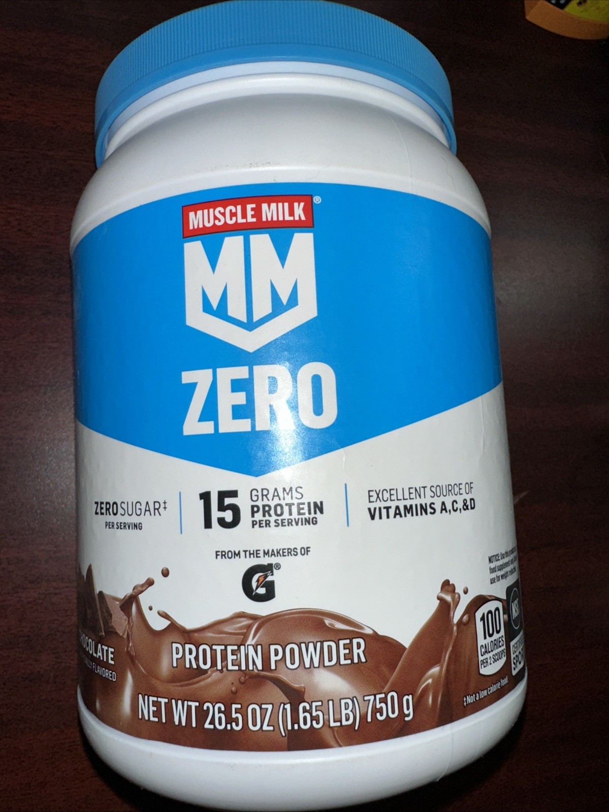 Muscle Milk Zero, 100 Calorie Protein Powder, Chocolate, 15g Protein, 1.65