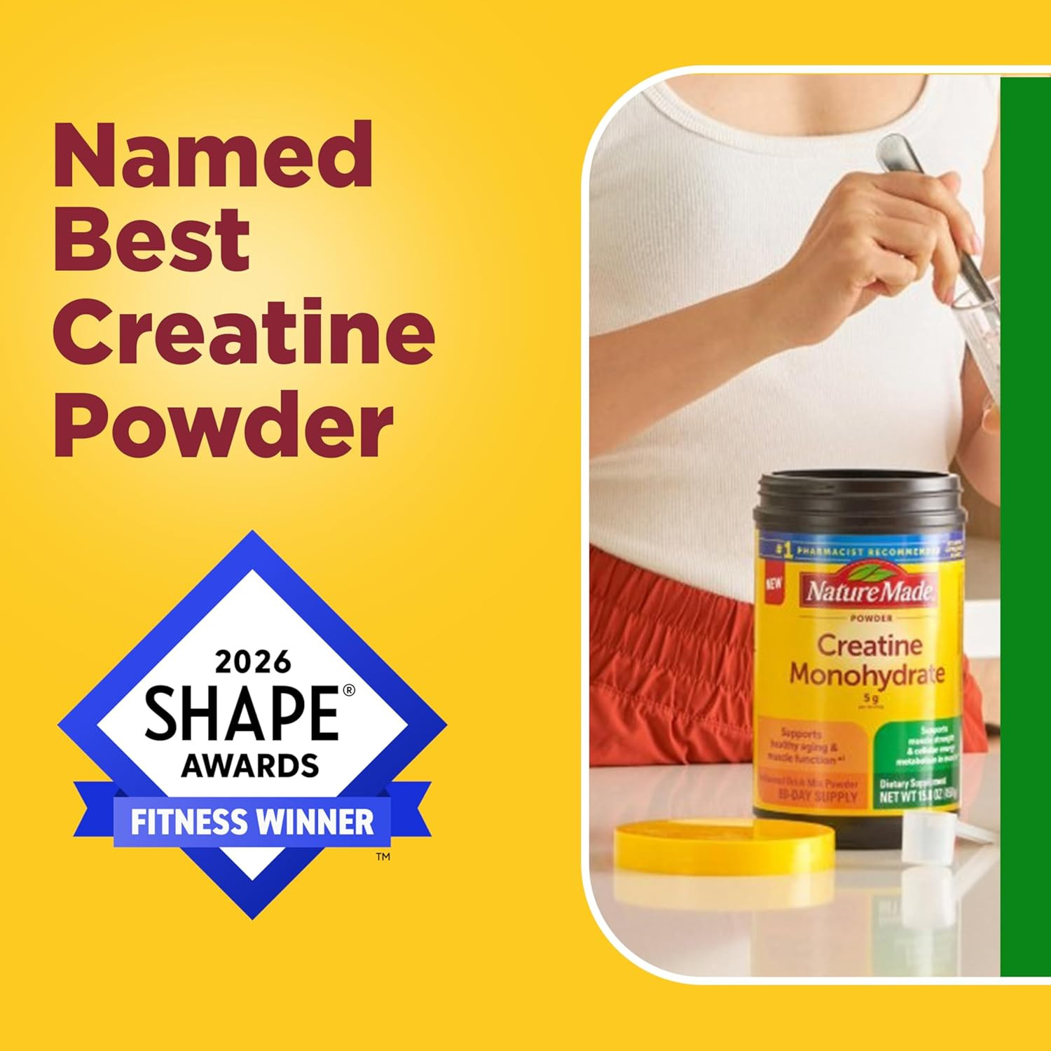 Nature Made Micronized Creatine Monohydrate Powder Unflavored Muscle Support 450