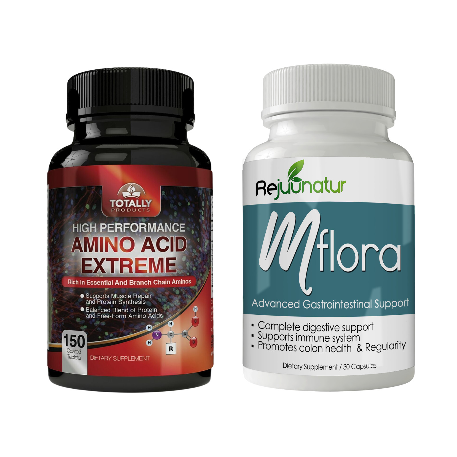 Amino Acid Muscle Supplement and Mflora Probiotics Immune Support 30 Capsules