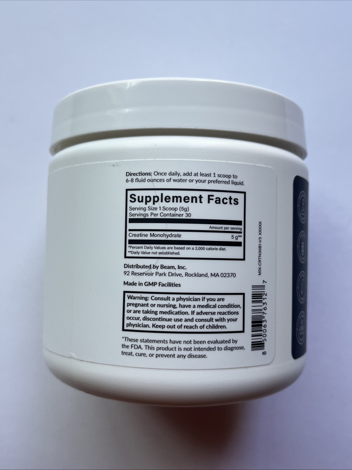 Beam Creatine, Optimum Muscle Growth, Cognitive Function 30 servings, Exp 10/27