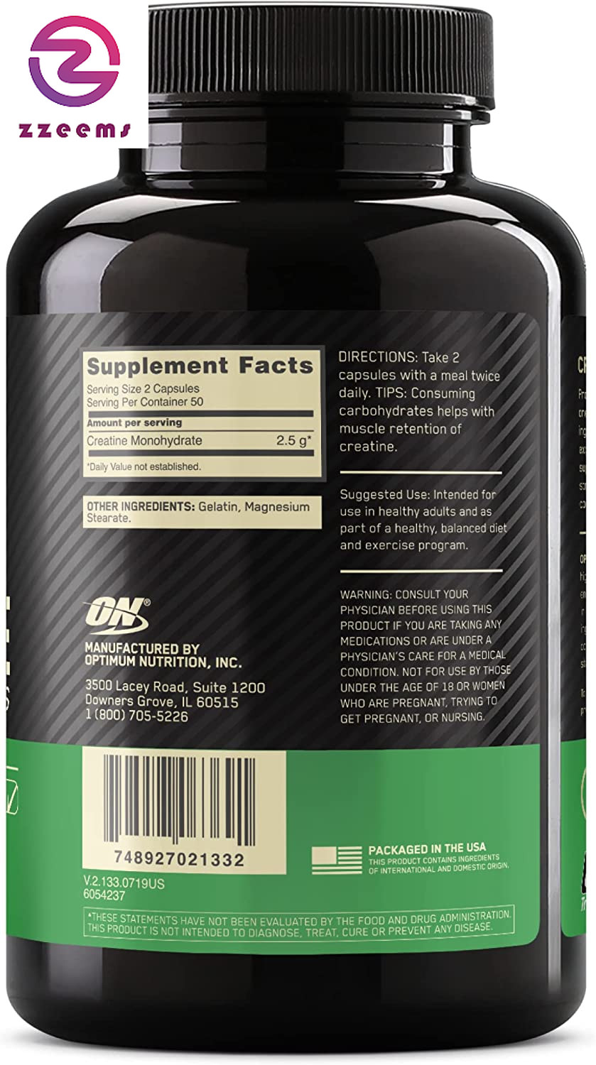Micronized Creatine Monohydrate Capsules, Keto Friendly, 2500Mg, 100 Capsules