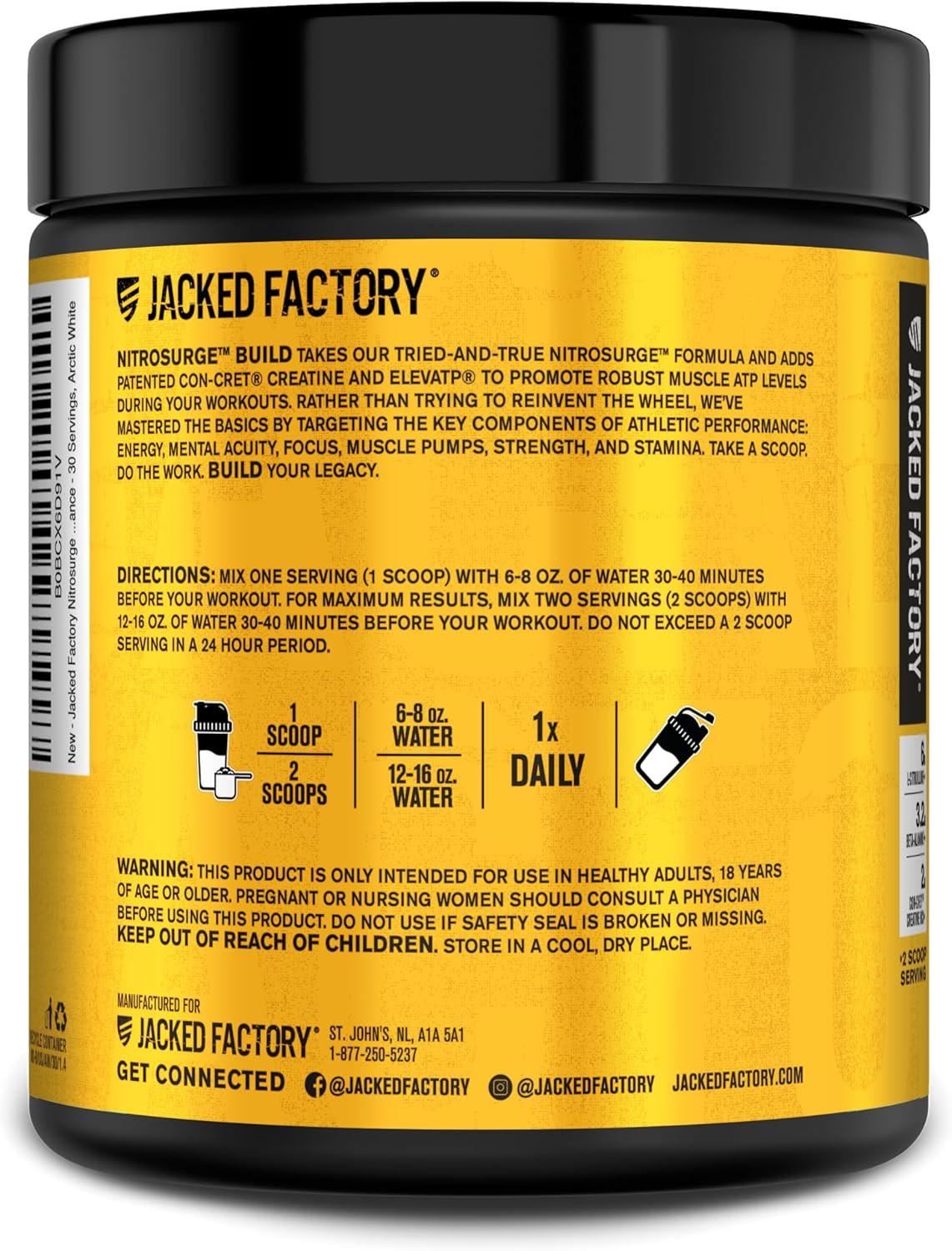 Nitrosurge Build Pre Workout with Creatine for Muscle Building – Con Cret Creati