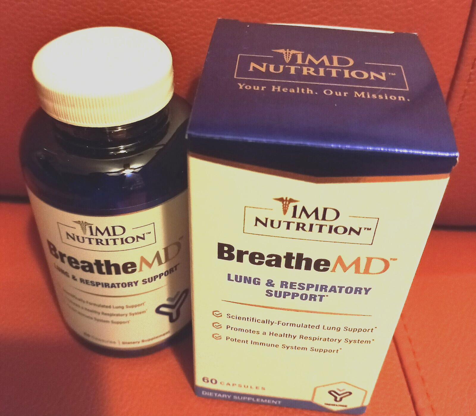 1MD Nutrition BreathMD Respiratory and Lung Support Elderberry Chromium EXP 2/27