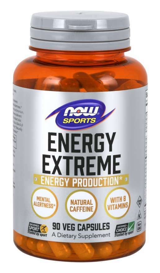 NOW Foods Sport Energy Extreme 90 Cap Magnesium Tyrosine Guarana Late Date July