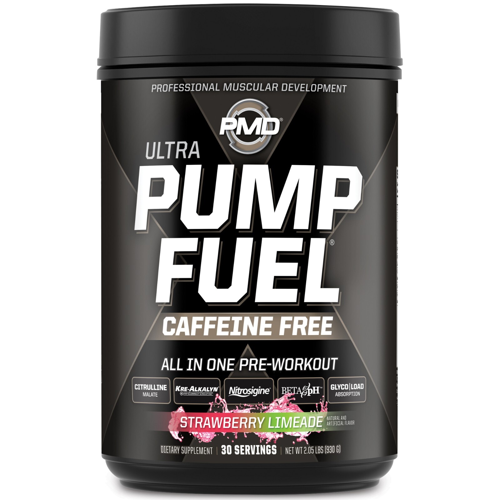 PMD SPORTS PUMP FUEL ULTRA-CAFFEINE FREE – STRAWBERRY LIMEADE (30 servings)