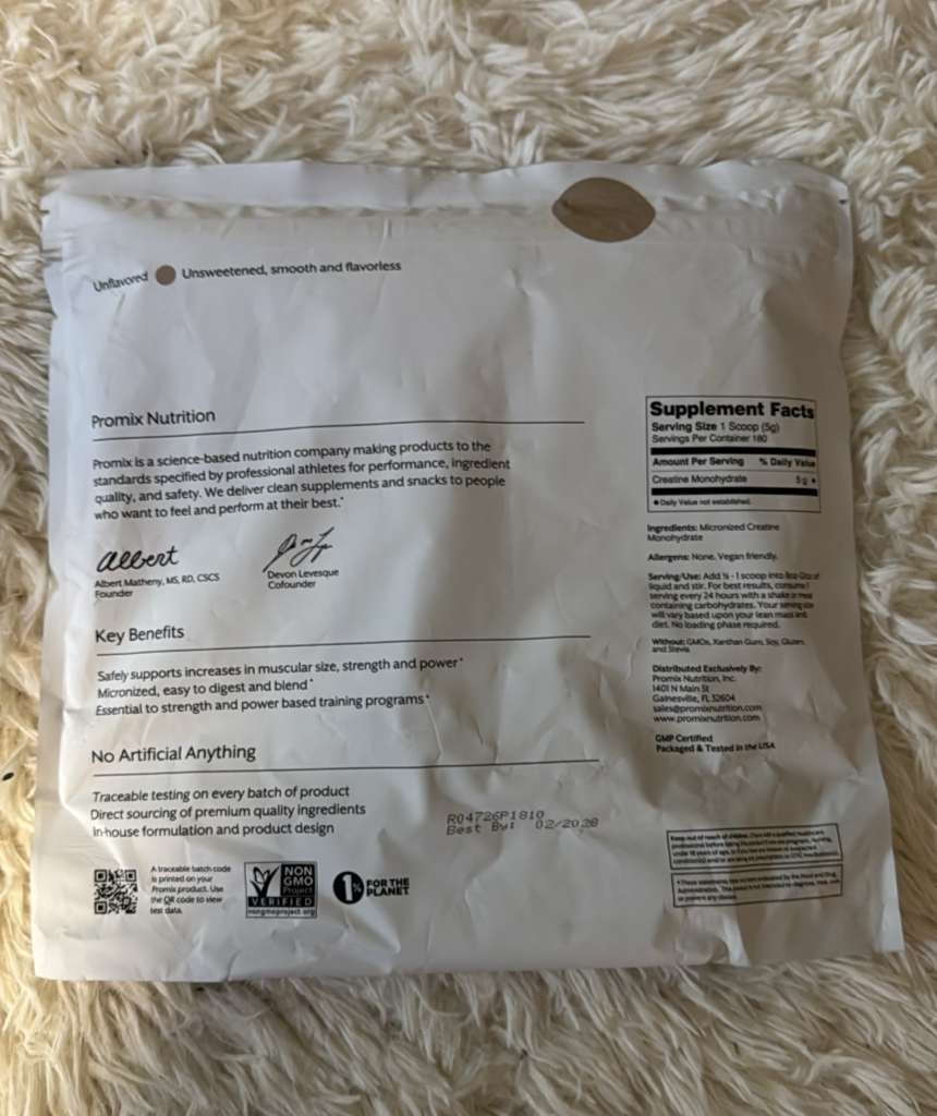Promix Creatine Monohydrate Micronized Powder 900g Muscle Support