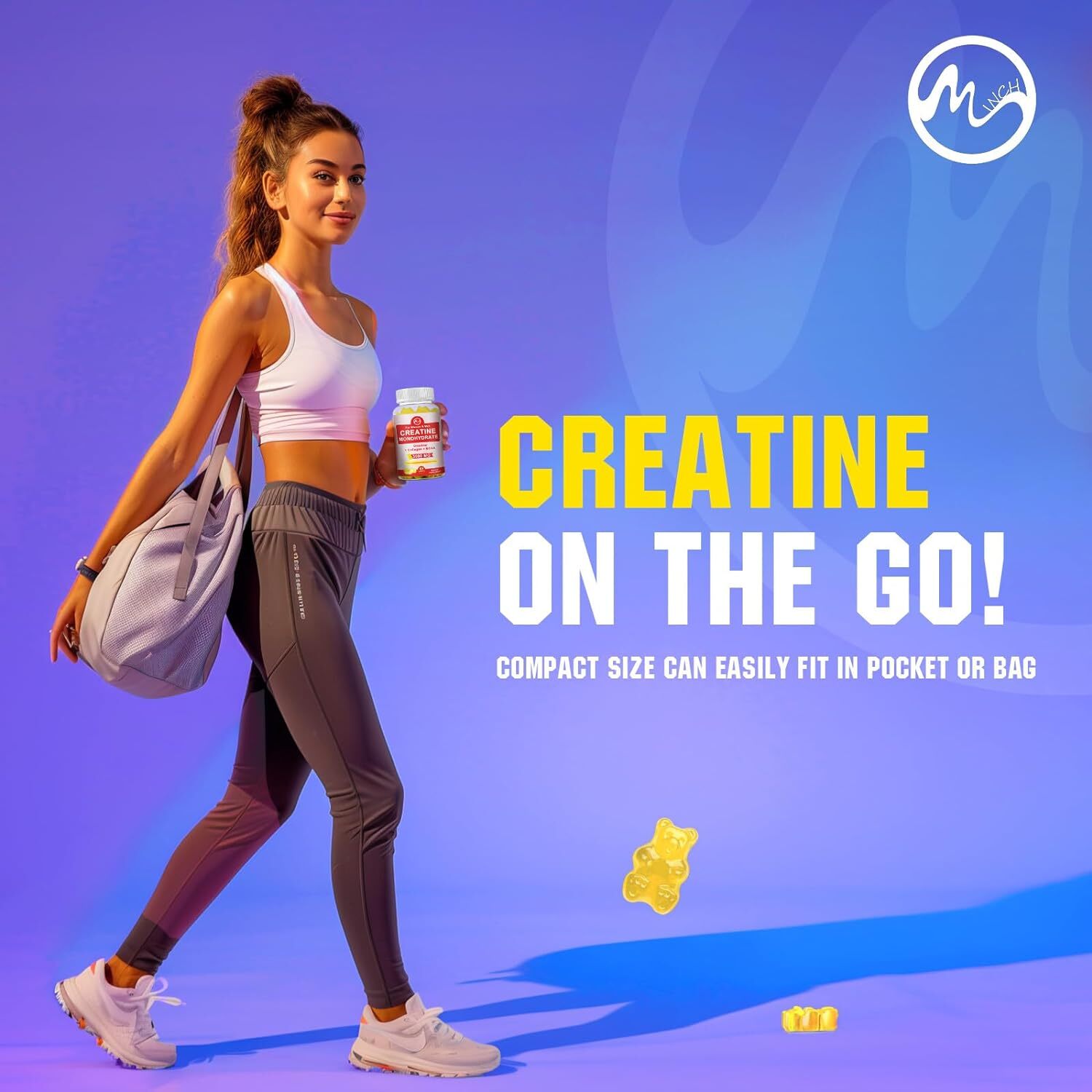 Creatine Monohydrate Gummies for Men & Women 180 CT – for Muscle Support