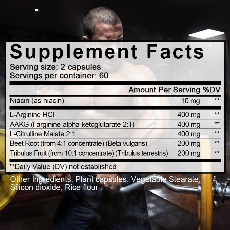 Nitric Oxide Booster w/ L-Arginine 1610mg Highest Potency Muscle Pump Supplement