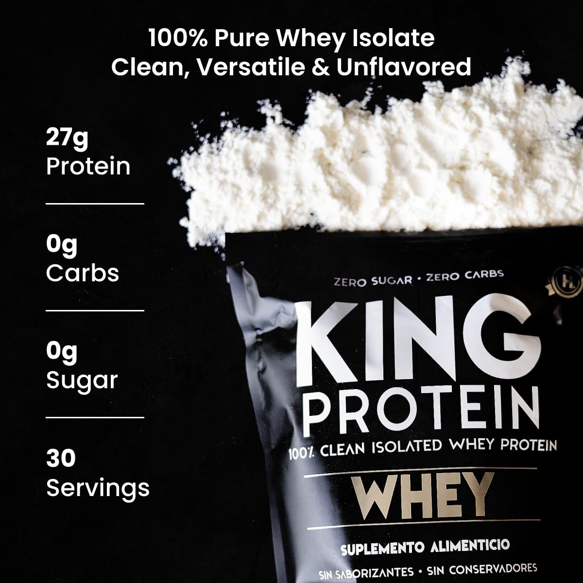 KING Protein Clean Whey Isolate Powder 1.98 Pound (Pack of 1)