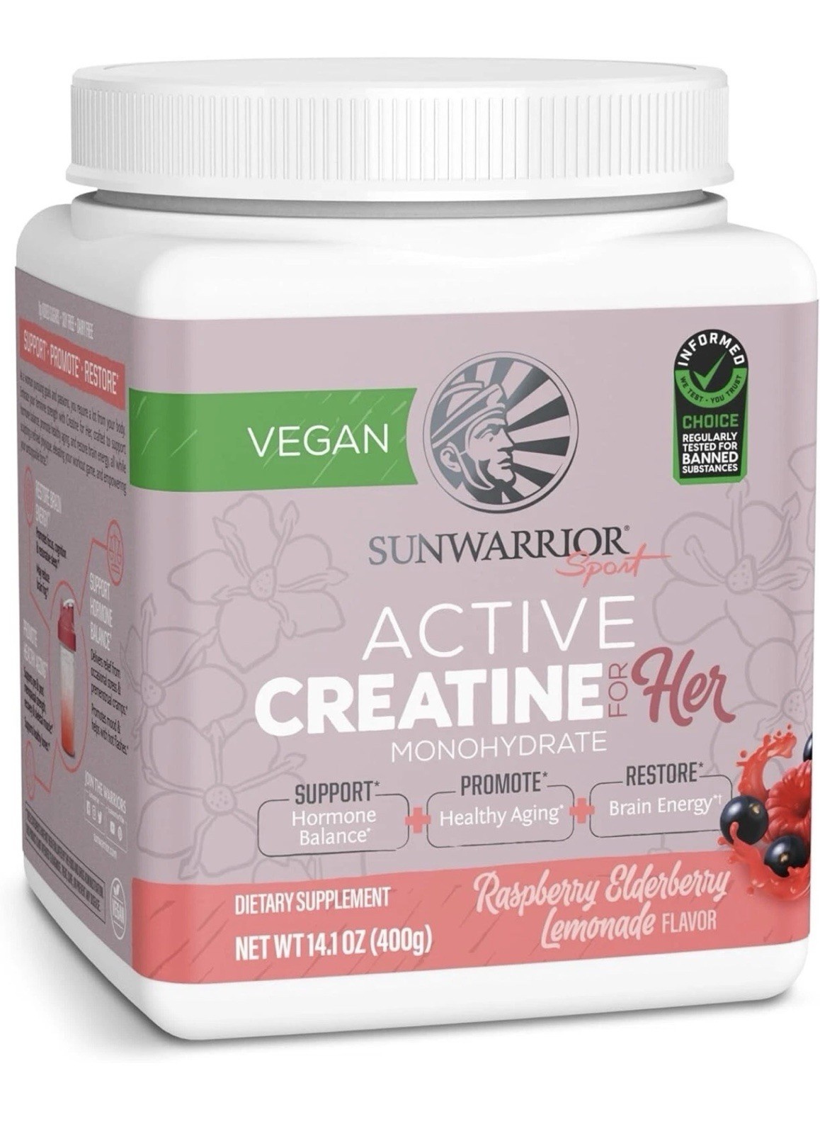 2 PACK Ascent Clean Creatine Creapure & Sunwarrior For Her Rasberry Monohydrate