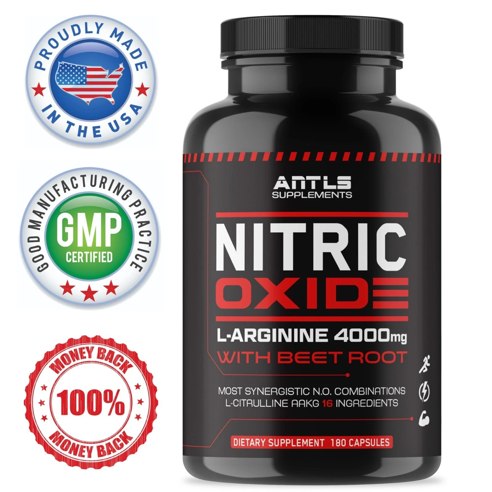 Nitric Oxide L-Arginine Pre Workout+Testosterone Booster,Multivitamin Men’s,Test