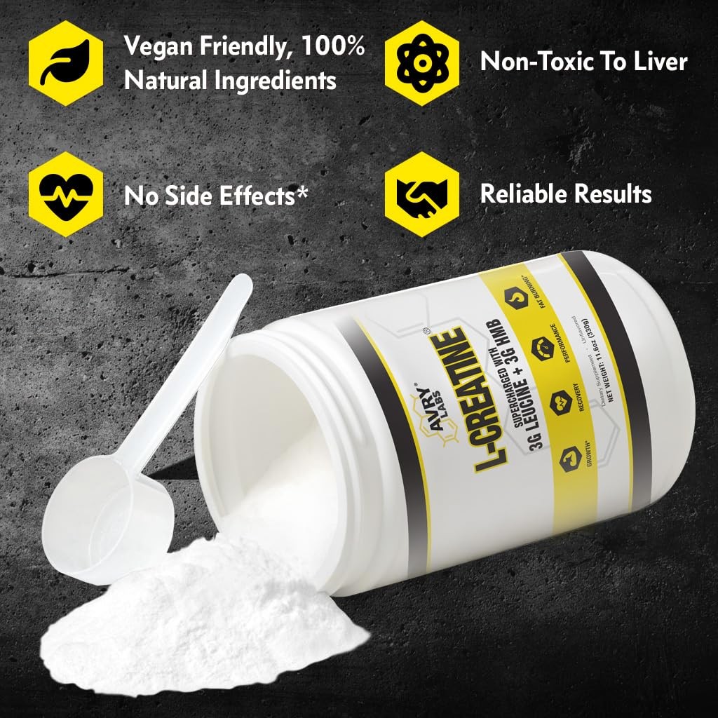 L-CREATINE Supplement Creatine Monohydrate w/Leucine Amino Acid and HMB – Sup…