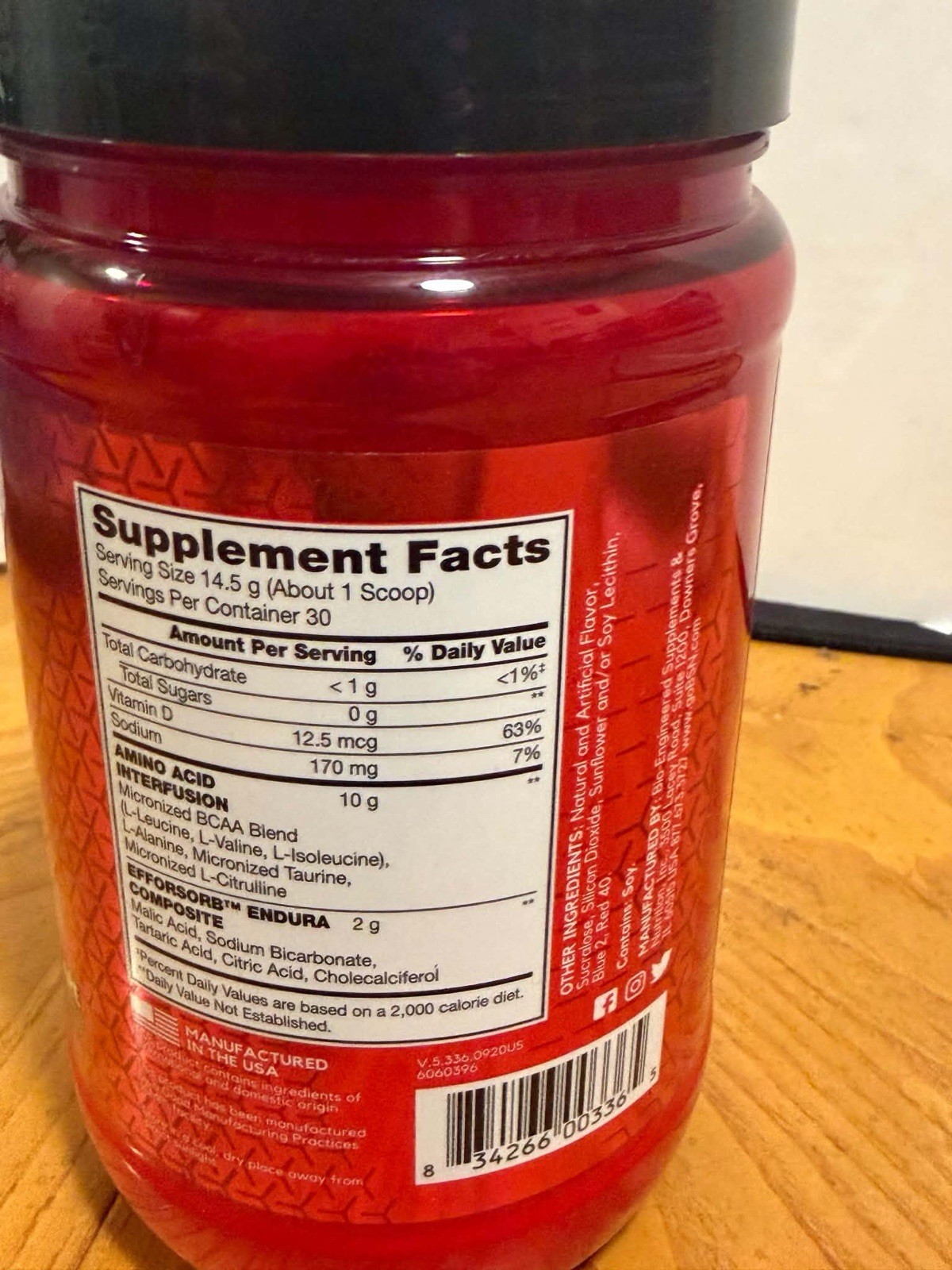 BSN Amino-X Endurance Recovery Agent Grape 15 oz 435 g GMP Exp 2027/10/01