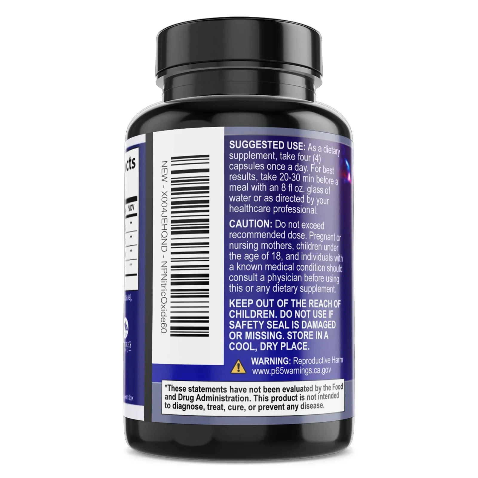 Nitric Oxide Booster 3000mg L-Arginine 3X Extra Strength Capsules