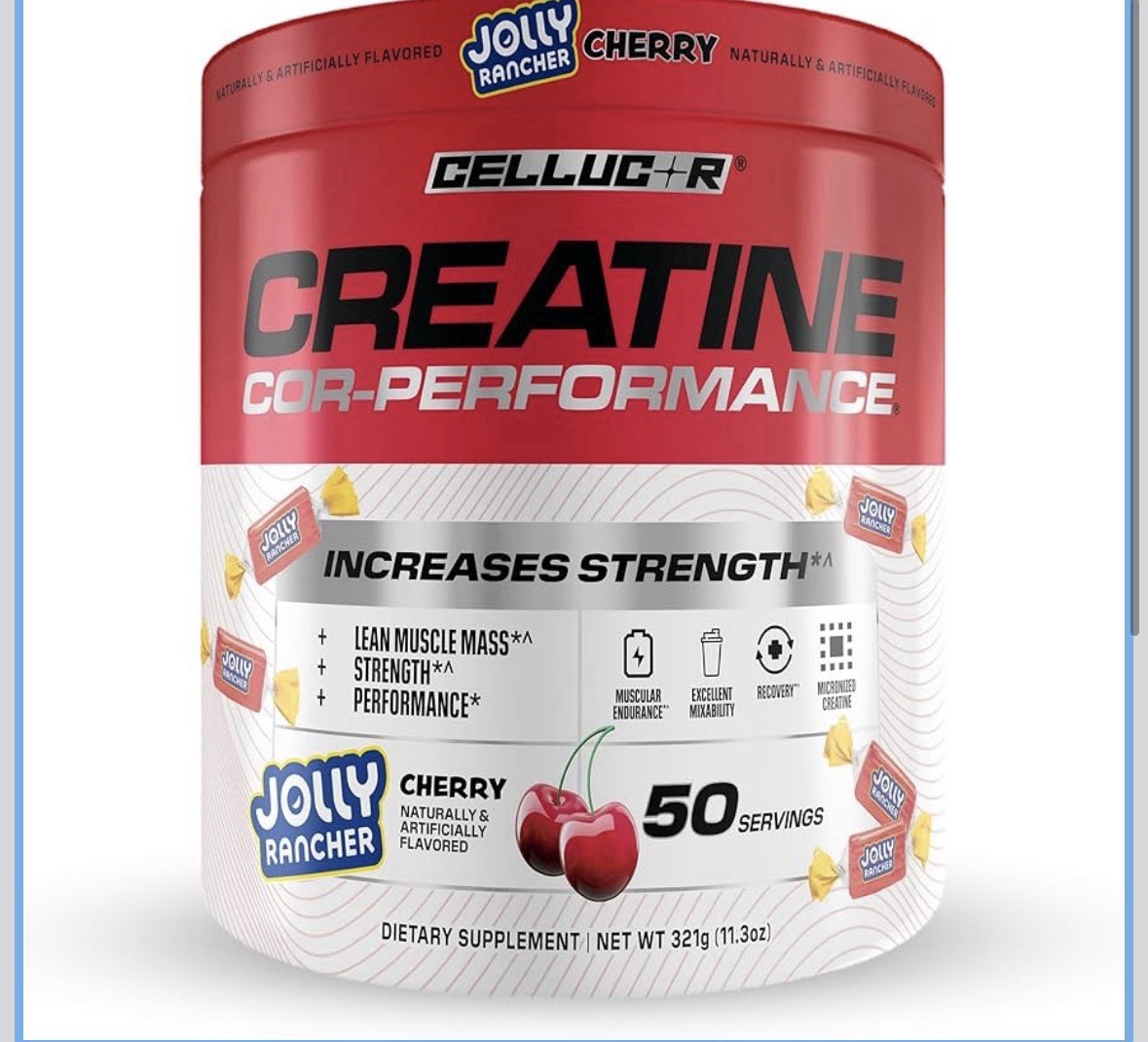 C4 Cellucor Creatine Powder, Jolly Rancher Cherry- Lean Muscle Mass 50 Servings