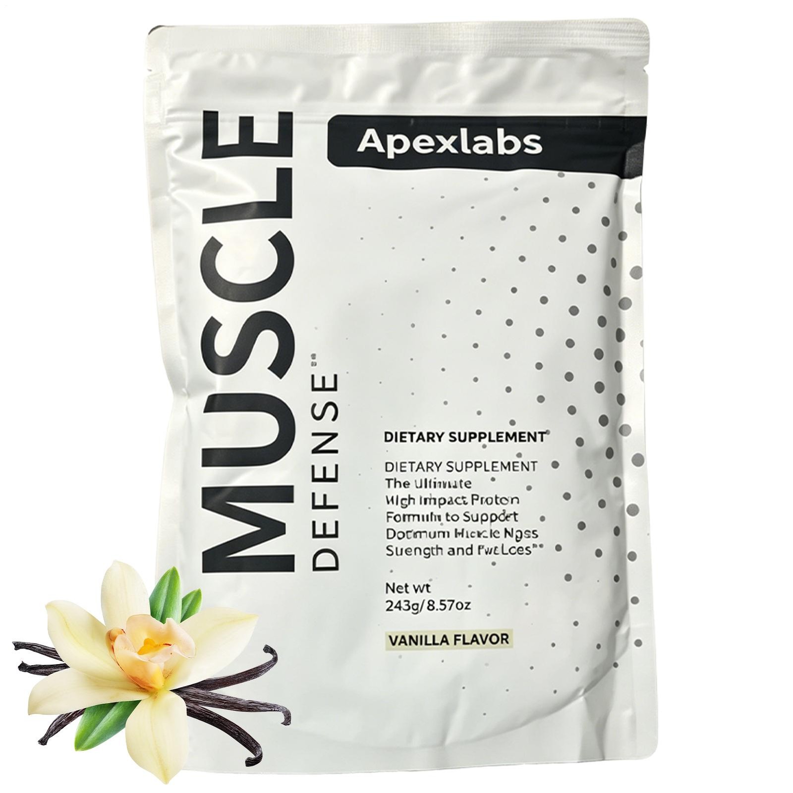 Apex Labs Muscle Defense Dietary Supplement, Vanilla -243g