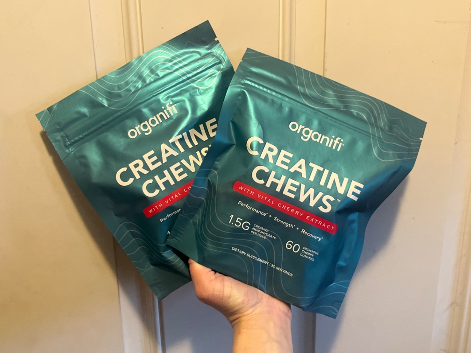 Organifi Creatine Chews – Premium Cherry Flavor | 30-Day Performance Supply