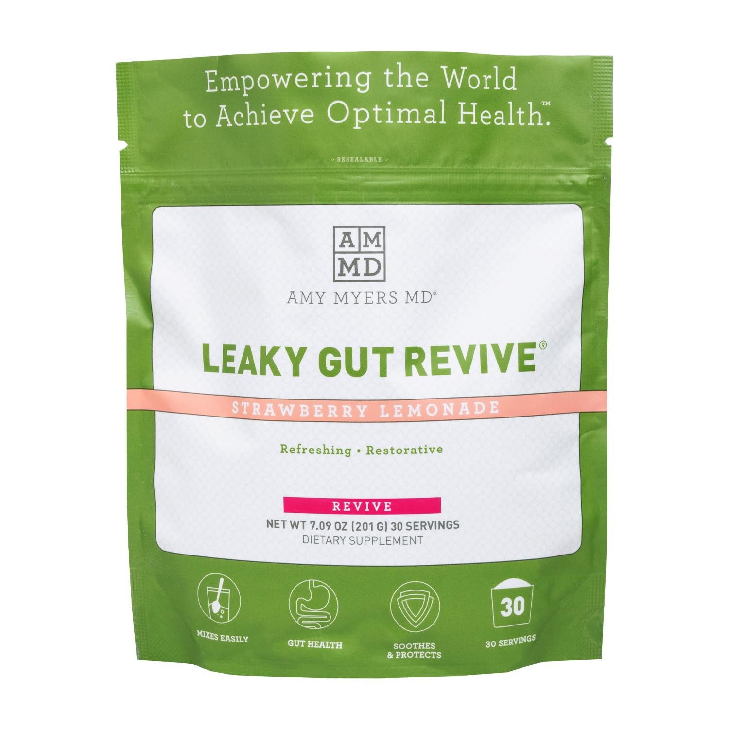 Dr. Amy Myers Leaky Gut Revive Powder for Leaky Gut Repair – L-Glutamine Powder