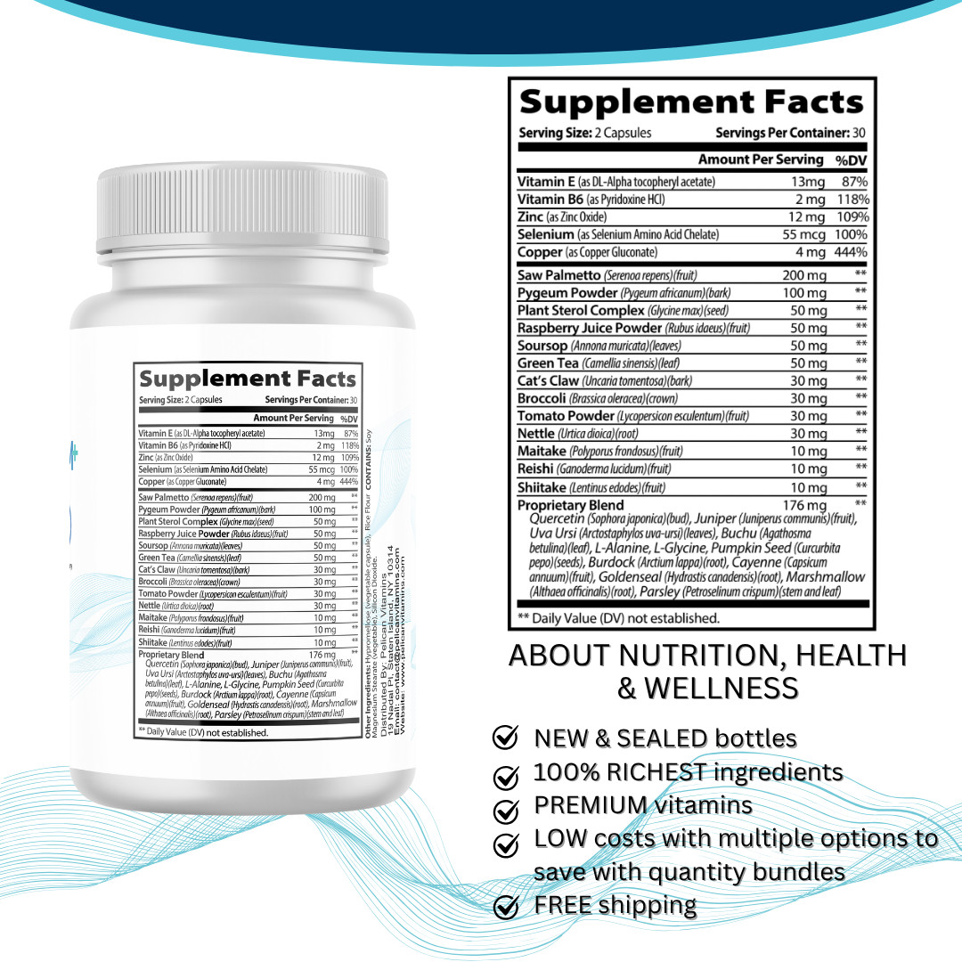Alpha Stream + – Prostate Support- 3 Bottles- 180 Capsules