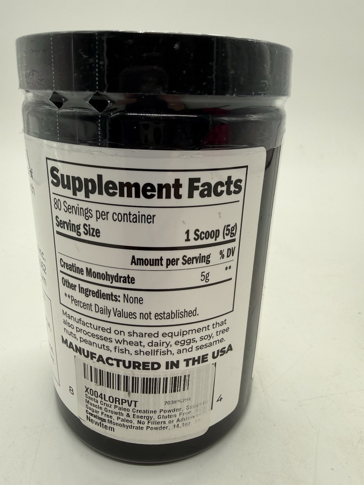 Santa Cruz Paleo Creatine Monohydrate Powder Micronized, Unflavored Pre Workout