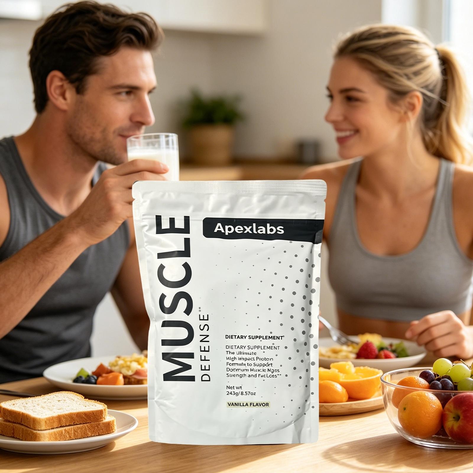 Apex Labs Muscle Defense Dietary Supplement, Vanilla -243g