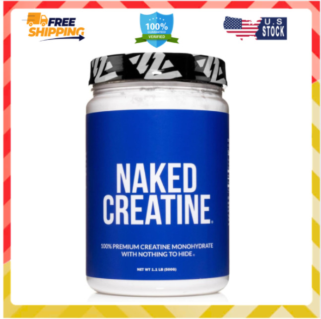 Naked Pure Micronized Creatine Monohydrate Powder Unflavored, 500g, 1.1lb Bulk