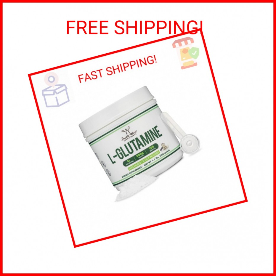 L Glutamine Powder 1.1lbs (100 Servings of 5 Grams Each – Third Party Tested L-G