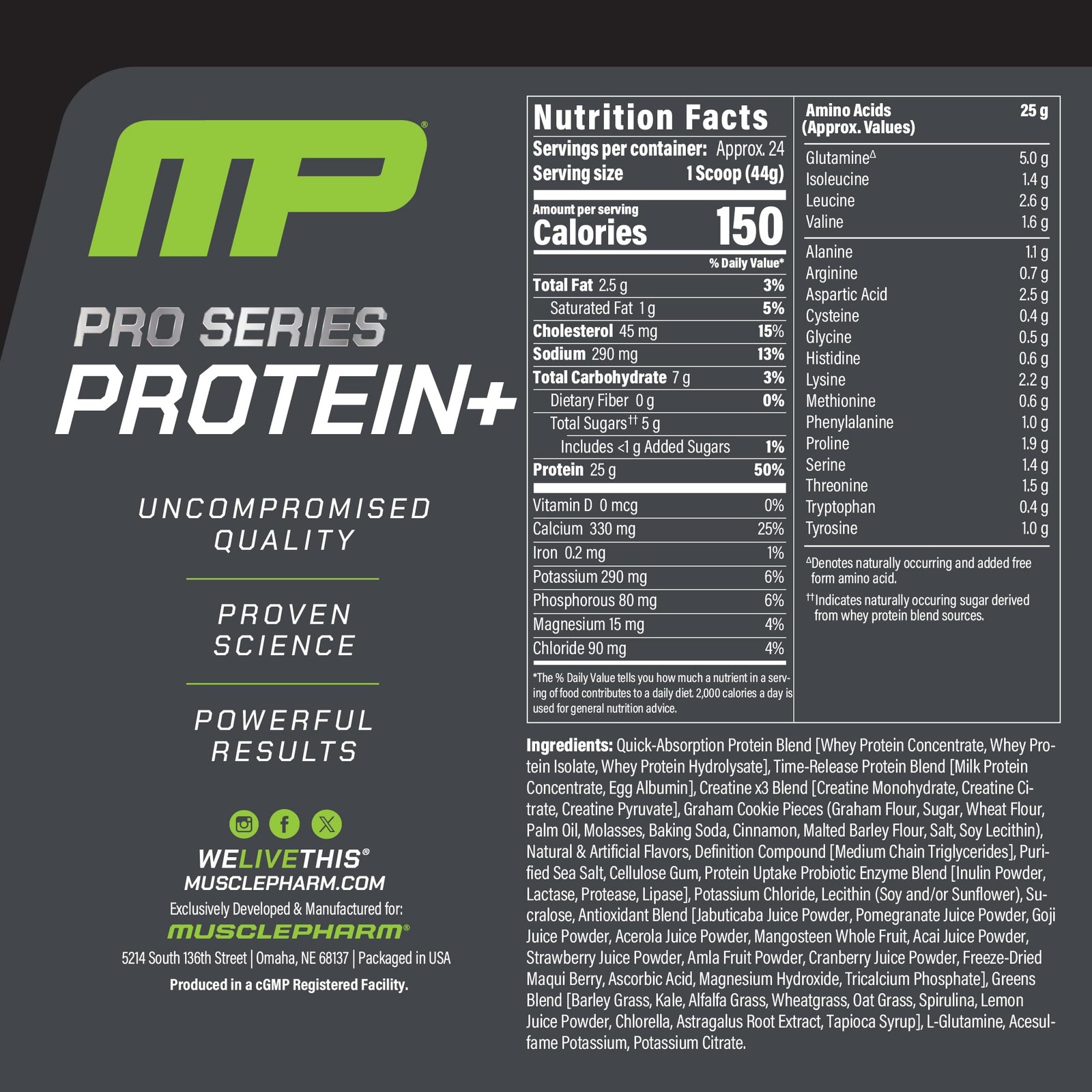Pro Series Protein+ Creamy Vanilla – 2.5 lb – 24 Servings
