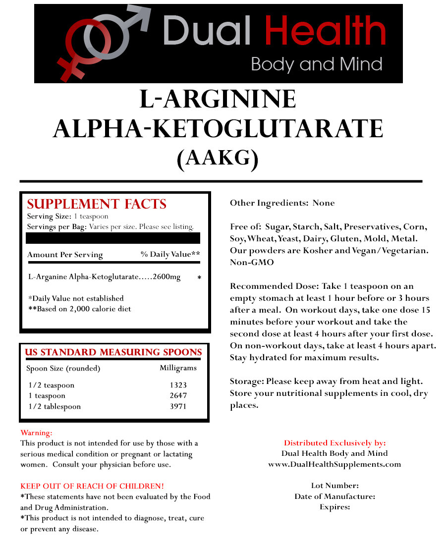 AAKG 250g (8.8 oz) Pure L-Arginine Alpha Ketoglutartate Powder Nitric Oxide