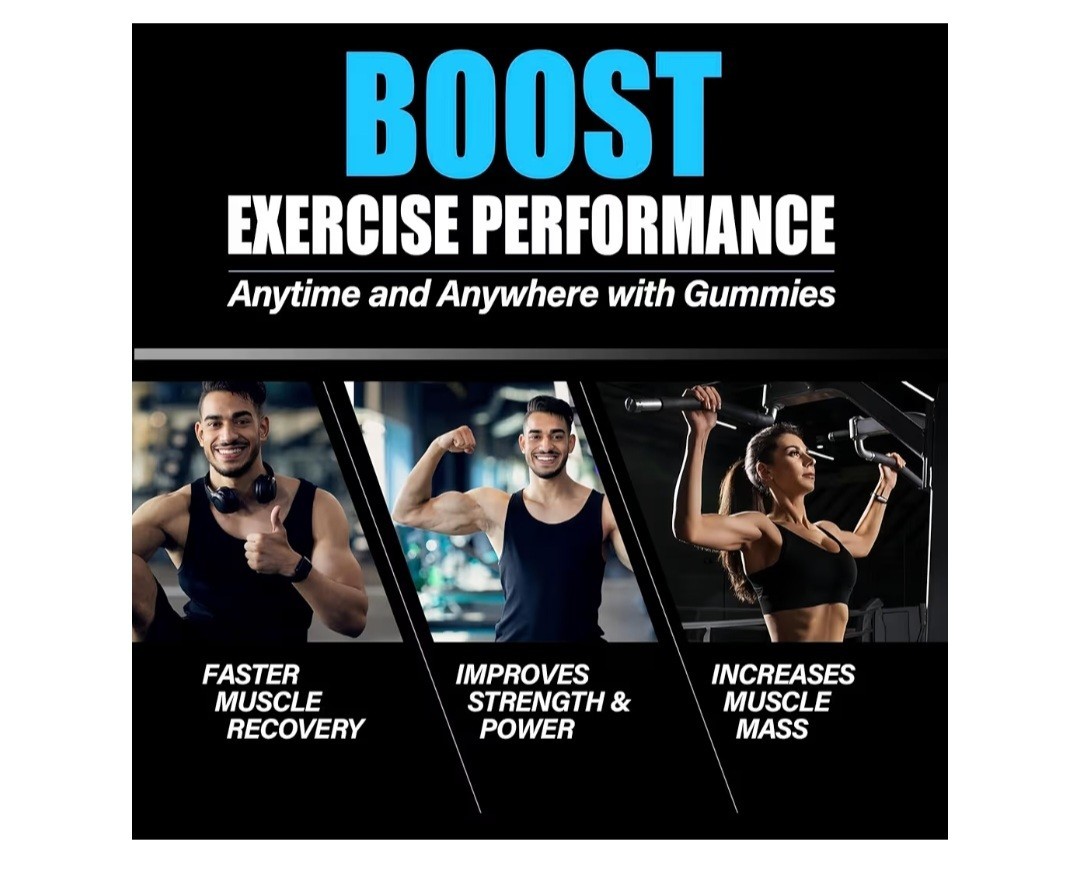 Creatine Gummies Monohydrate 5000MG Energy Muscle Performance / 120 Count