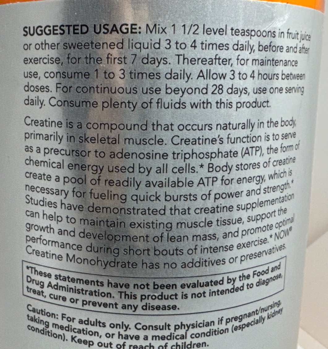 2X NOW Foods Sports L-Glutamine Powder 454g Creatine Monohydrate 600g Exp 9/29