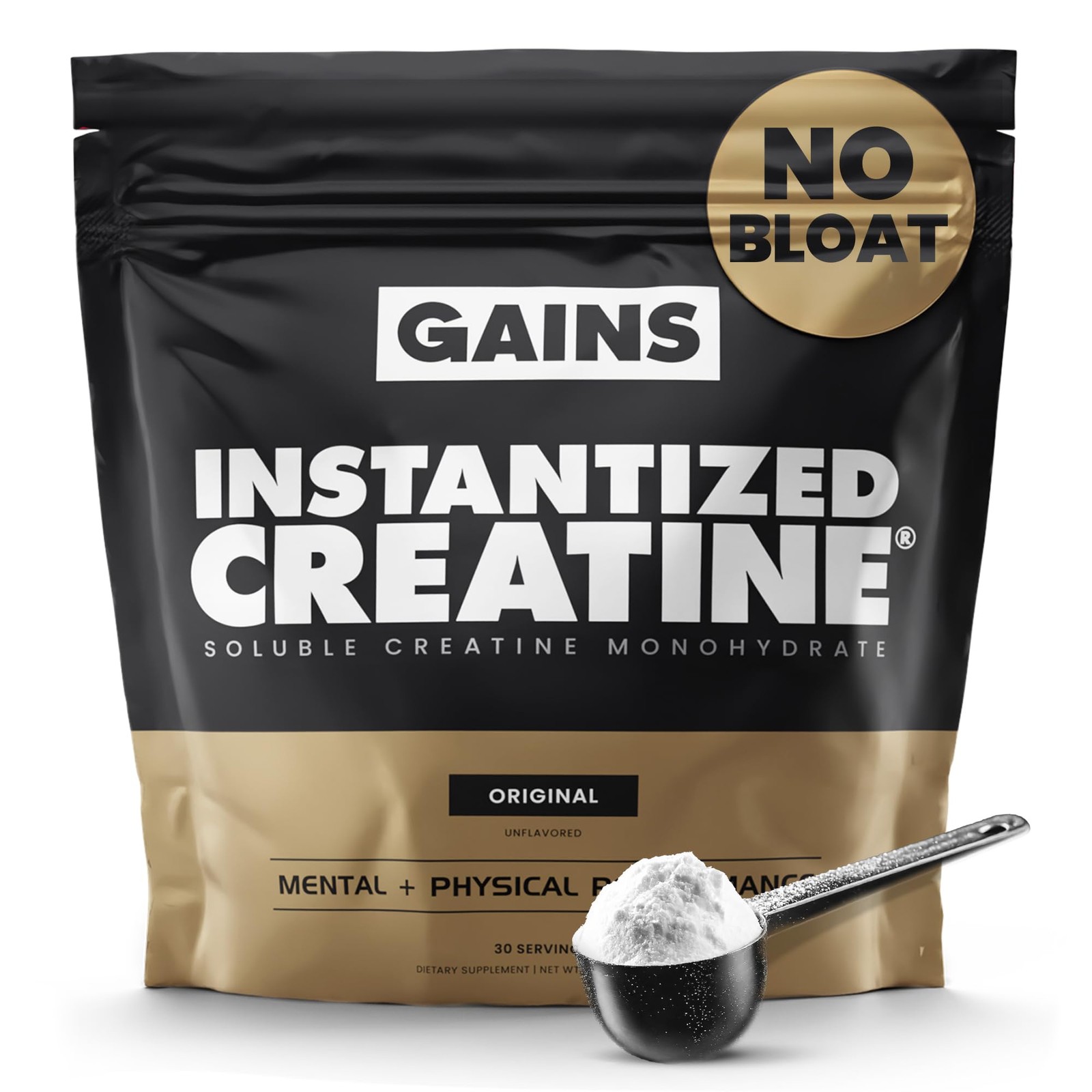 Gains in Bulk Instantized Creatine Monohydrate for Men & Women, Soluble Creat…