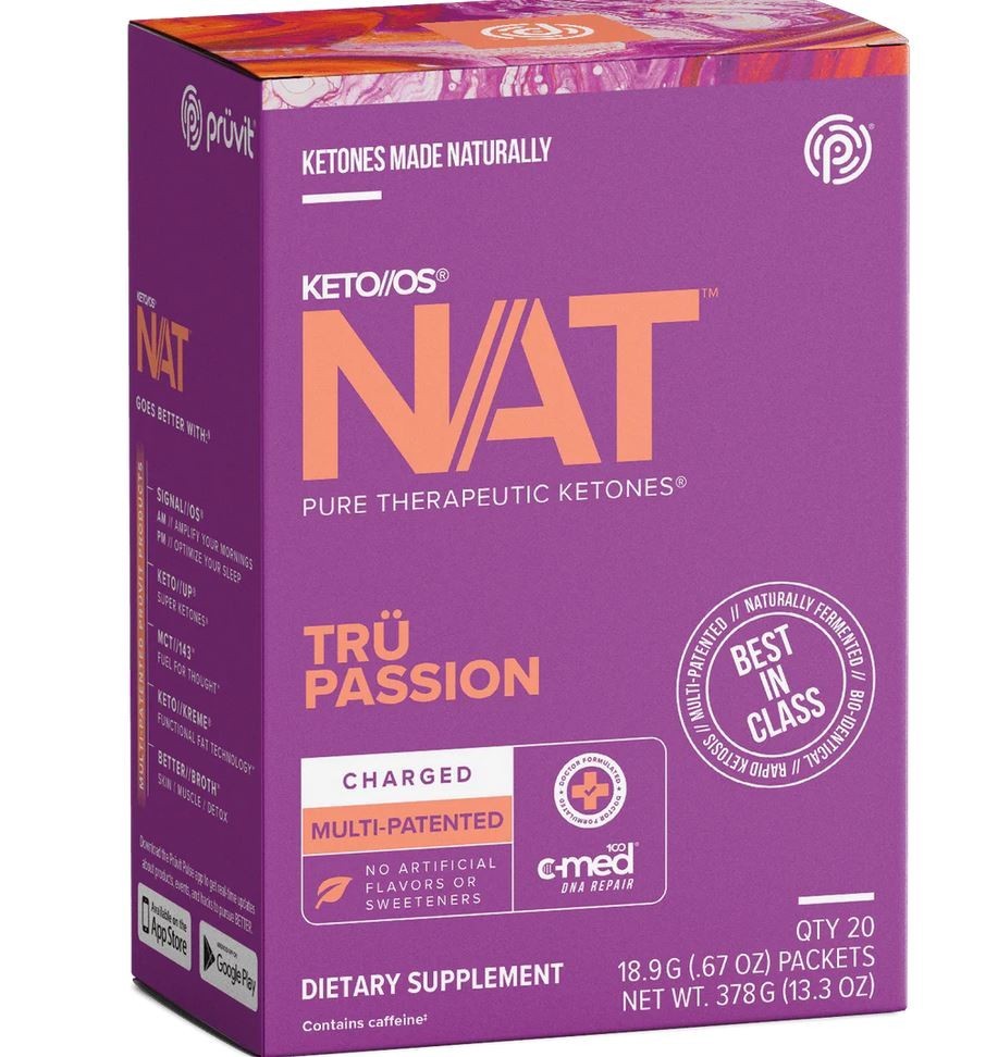 Pruvit Keto OS NAT Ketones TRU PASSION Charged 20 Packs