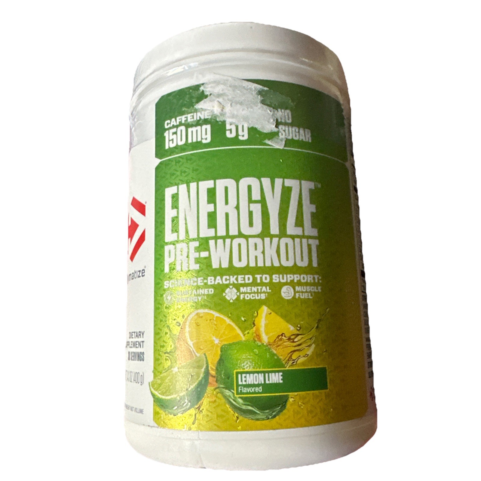 Dymatize Energyze Pre-Workout Lemon Lime 30 Servings 14.1 oz BBD 02/27