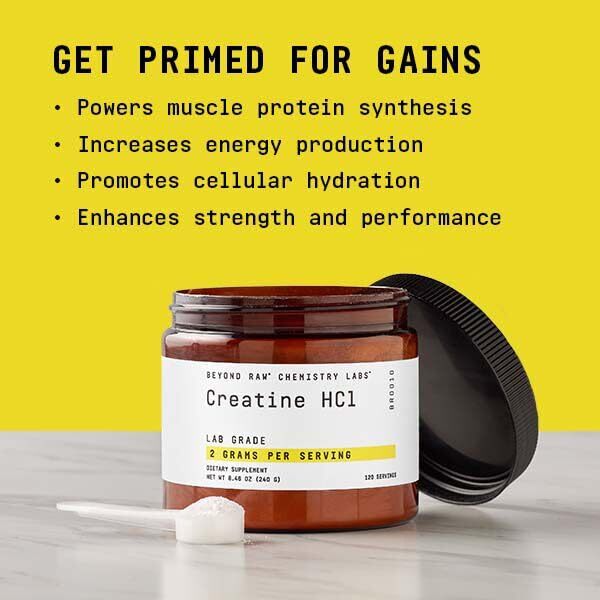 Beyond Raw Creatine HCL Ultra Concentrated 60 Servings for Peak Performance
