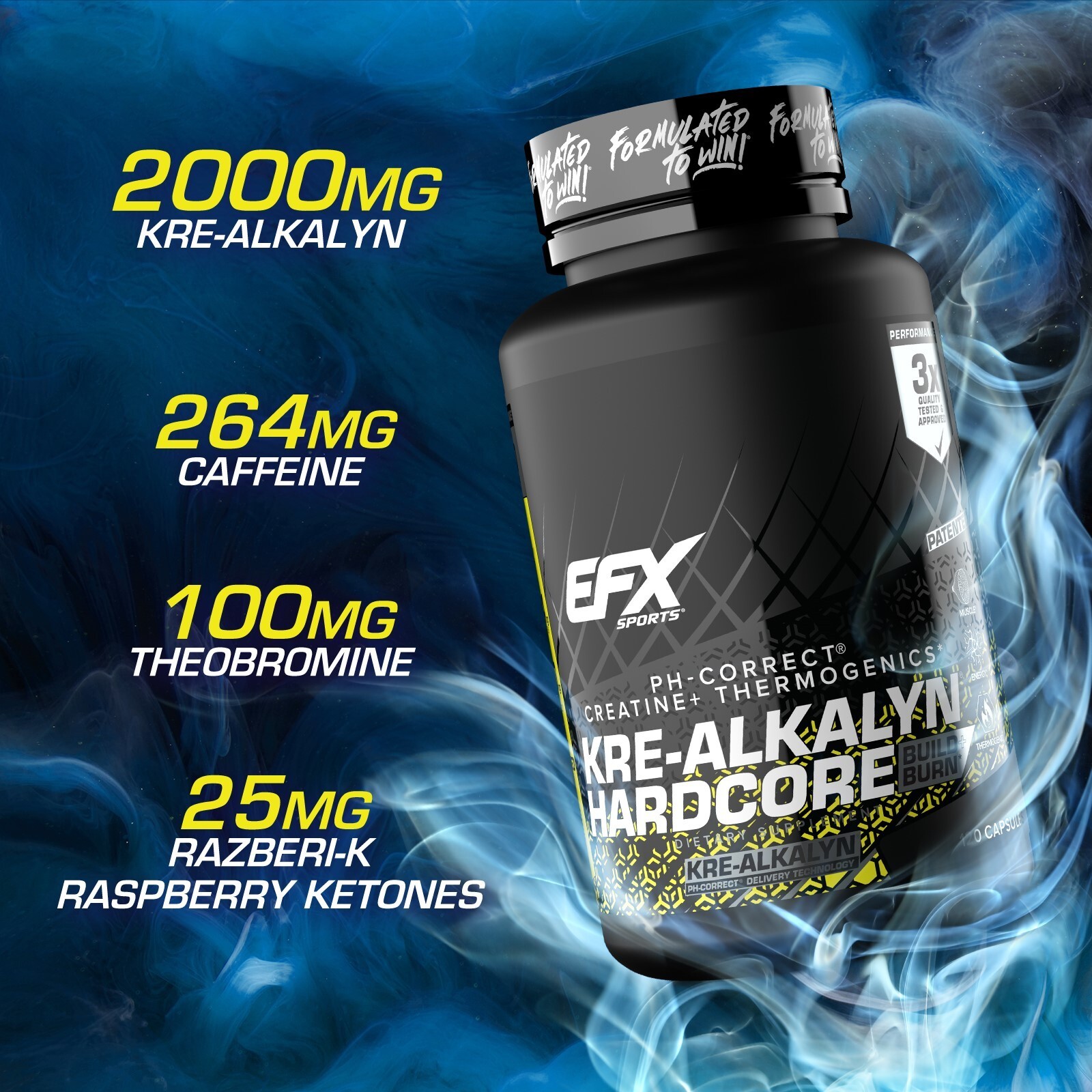 EFX KRE ALKALYN HARDCORE Creatine Thermogenic Fat Loss Energy 120 Capsules