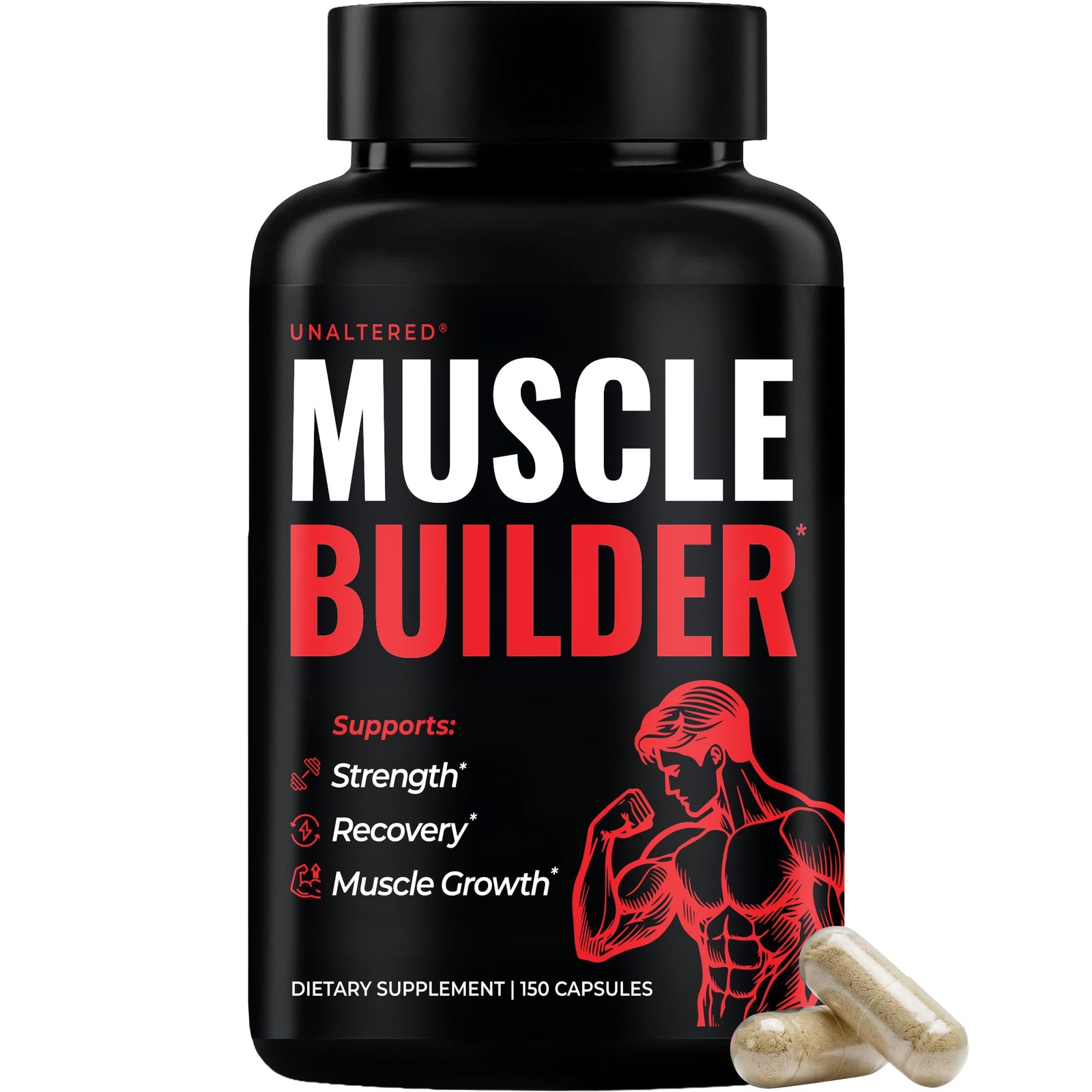 Muscle Builder Natural Growth Size Strength Energy Booster 150 Capsules