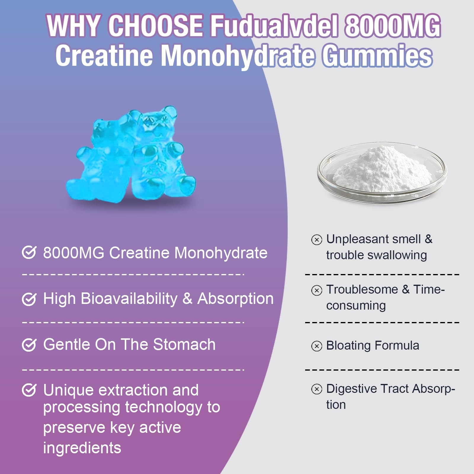 2 Pack 8000MG Creatine HMB Monohydrate Gummies with L-Taurine,Muscle Boosting…