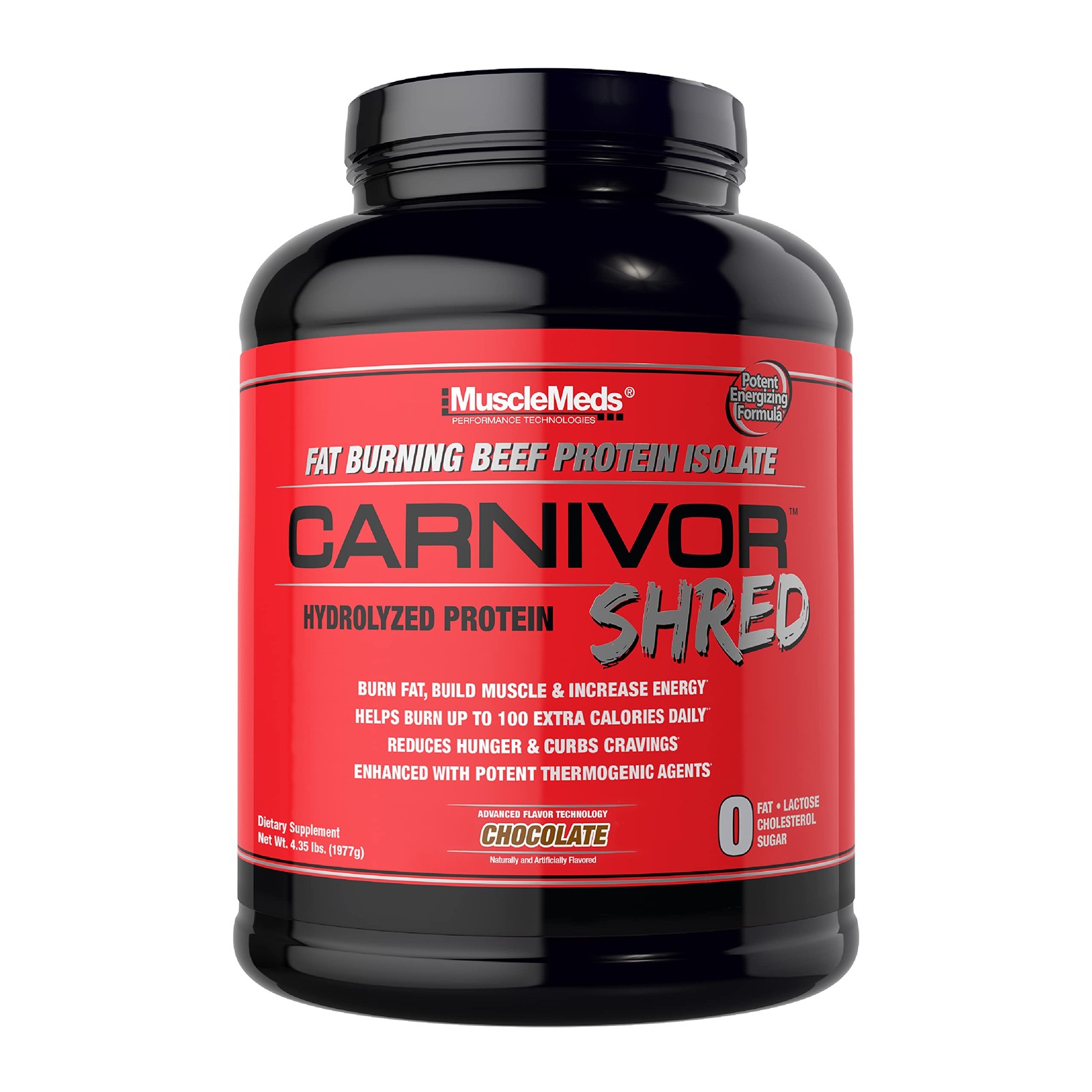 MuscleMeds Carnivor Shred Fat Burning 4.35 Pound (Pack of 1), Chocolate