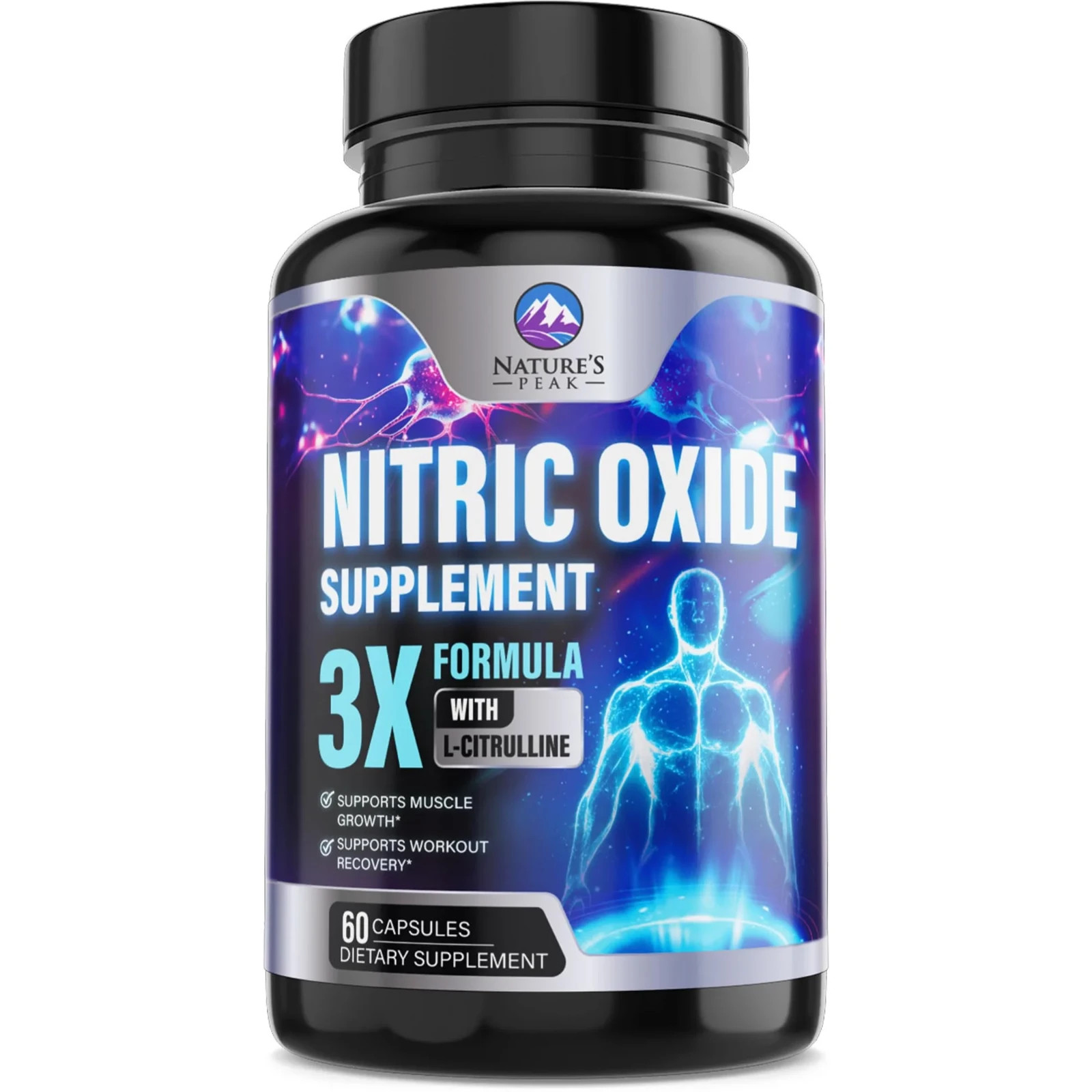 Nitric Oxide Booster 3000mg L-Arginine 3X Extra Strength Capsules