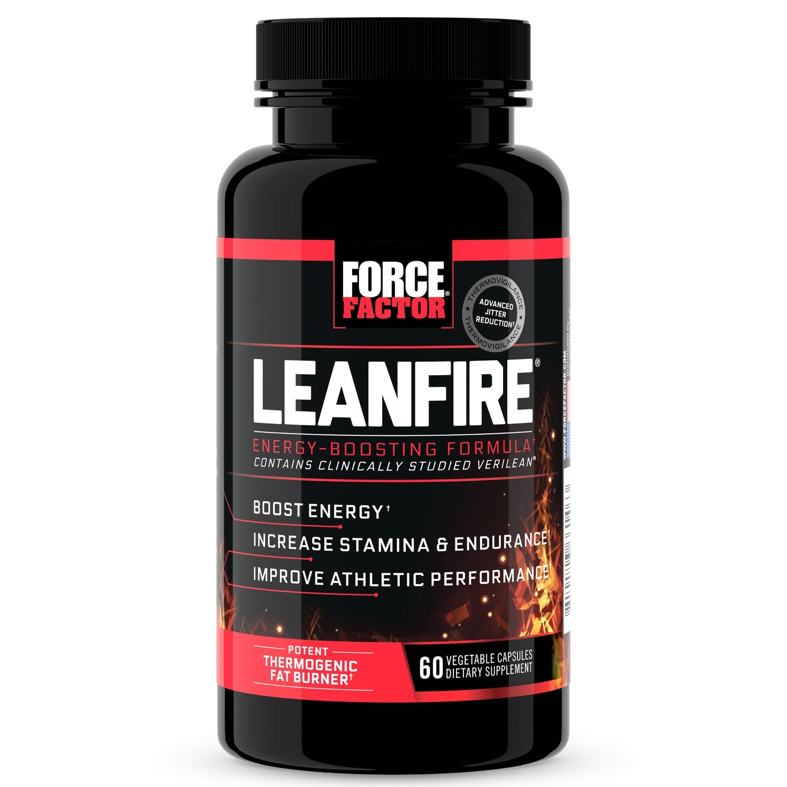 LeanFire Pre Workout Energy Pills – Green Tea Extract, Caffeine, Muscle Boost, 6